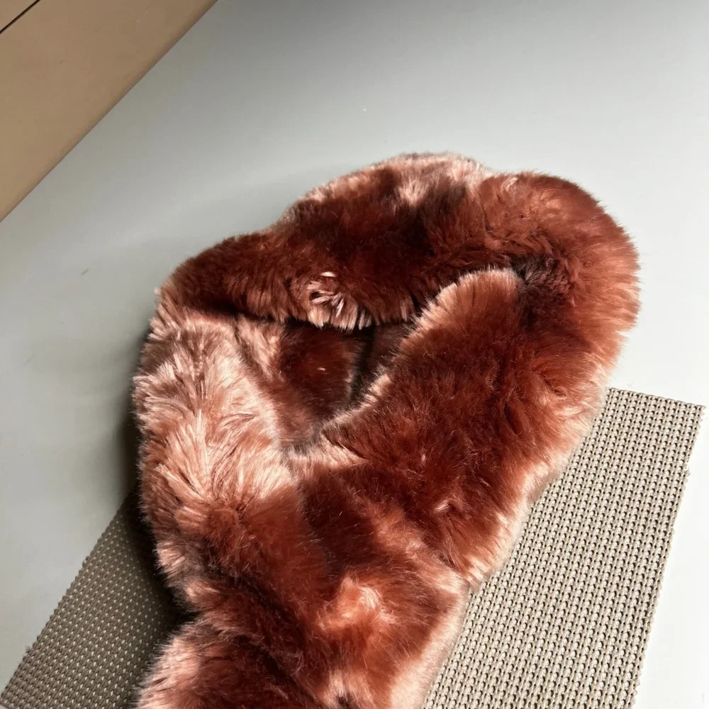 Donna Salyers Fabulous Furs Pull Through Scarf Rose Quartz Faux Fur Pink 43056